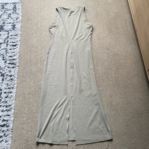 Lululemon All Aligned Ribbed Midi Dress, 10, Sheer Oak